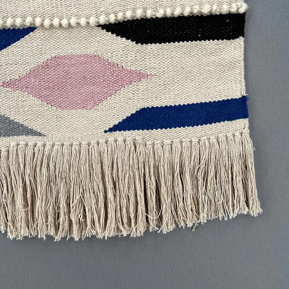 FROM INDIA TO YOU Macrame Tapestry Woven Wall Hanging Large Cream Boho Fringe - Picture 3 of 10